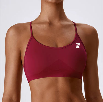 Lace Cross Strappy Back Sports Bra